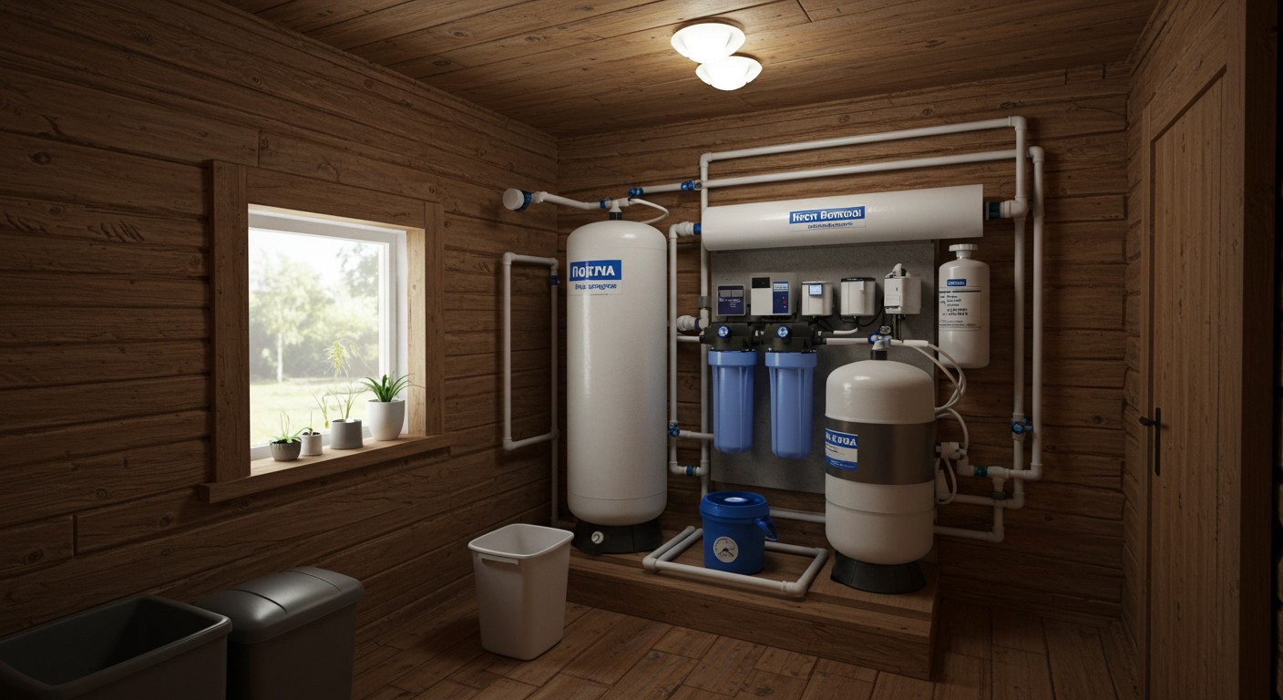 Система очистки воды с обезжелезиванием в коттедже