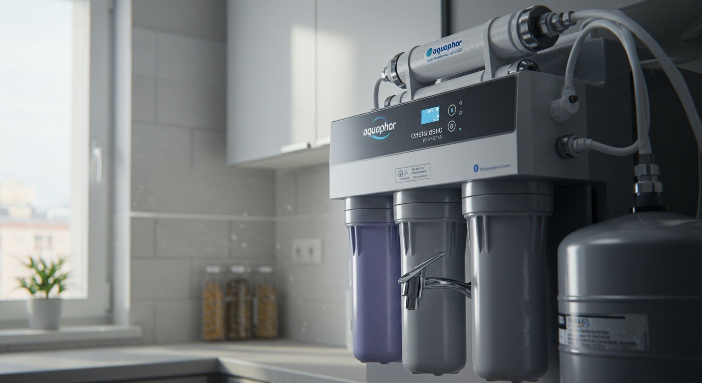 Аквафор Кристалл Осмо 100К исполнение 5 в Уфе Система обратного осмоса Аквафор Кристалл Осмо 100К