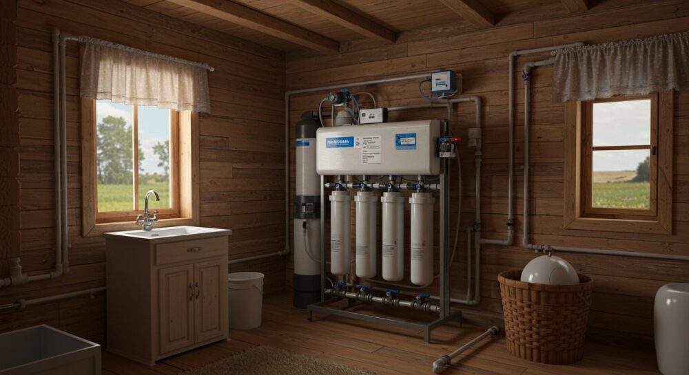 Системы очистки воды Система очистки воды в коттедже с обезжелезиванием, умягчением и в Уфе